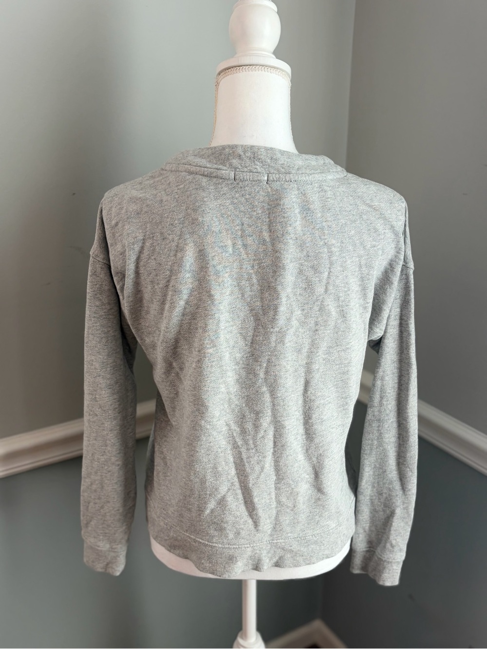 Rails Ryan Lace-Up Sweatshirt Heather Grey S Velvet Tie French Terry Pullover - Picture 4 of 10